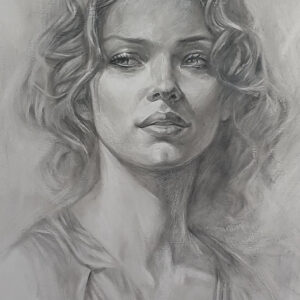 Dibujo gestual - Retrato chica rubia.